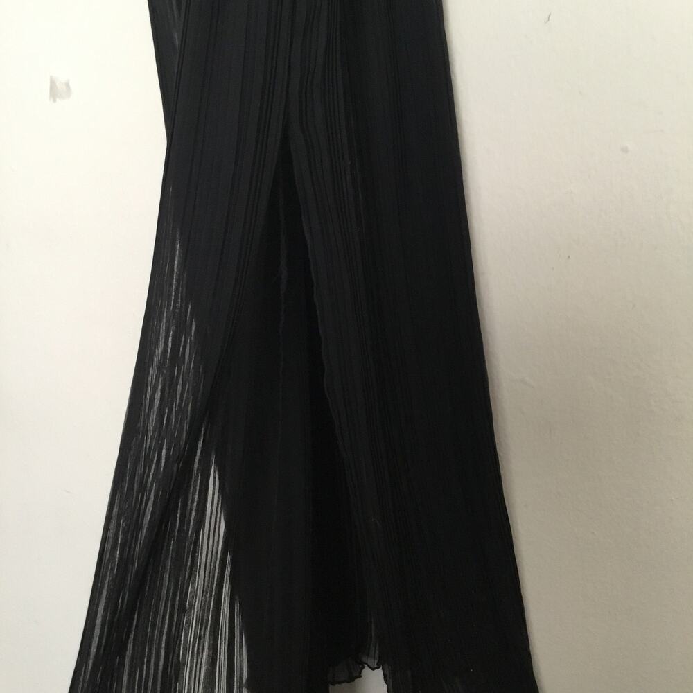 Victoria's Secret Vintage Black Pleated Chiffon Maxi Nightgown Sz M - Picture 4 of 6